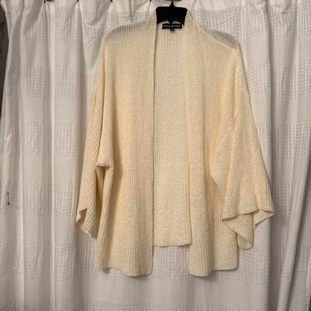 Catherine Malandrino cream open front cardigan in size M